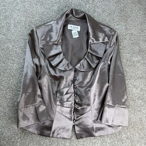 Vintage J.R. Nites Suit Jacket Womens 10 Metallic Satin Tuxedo Shawl Collar